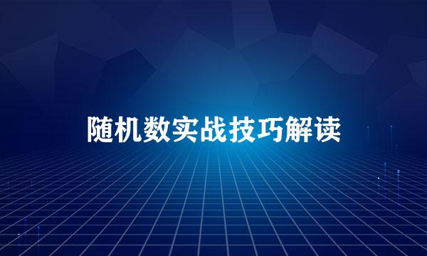 随机数实战技巧解读