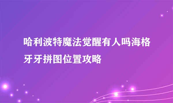 哈利波特魔法觉醒有人吗海格牙牙拼图位置攻略