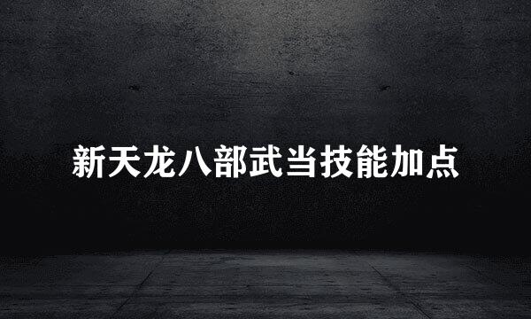 新天龙八部武当技能加点