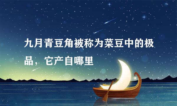 九月青豆角被称为菜豆中的极品，它产自哪里