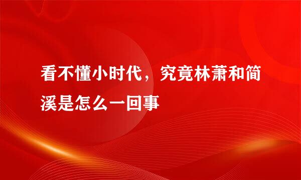 看不懂小时代，究竟林萧和简溪是怎么一回事