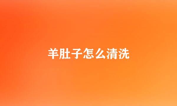 羊肚子怎么清洗