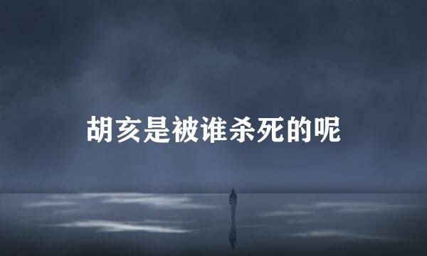 胡亥是被谁杀死的呢