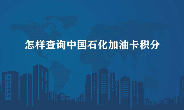 怎样查询中国石化加油卡积分