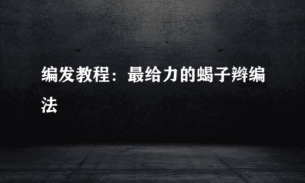 编发教程:最给力的蝎子辫编法