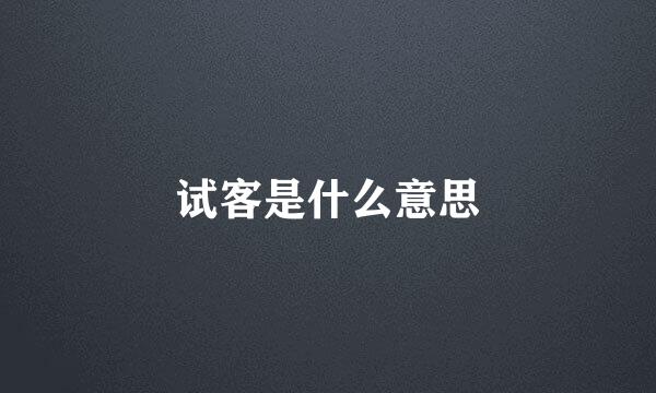 试客是什么意思