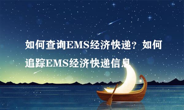 如何查询EMS经济快递？如何追踪EMS经济快递信息