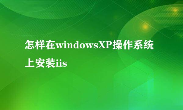 怎样在windowsXP操作系统上安装iis