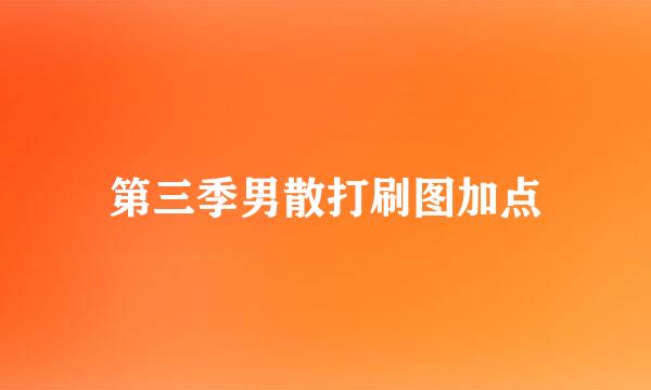 第三季男散打刷图加点