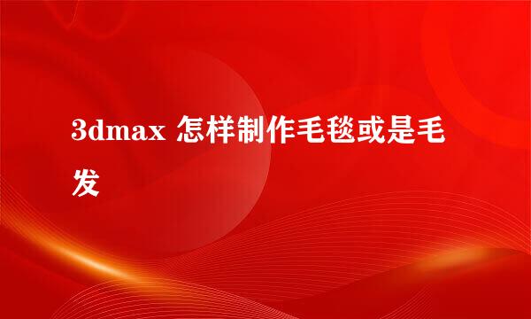 3dmax 怎样制作毛毯或是毛发