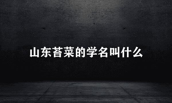 山东苔菜的学名叫什么