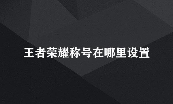 王者荣耀称号在哪里设置