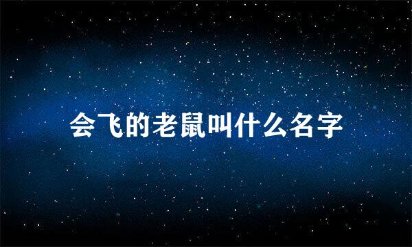 会飞的老鼠叫什么名字