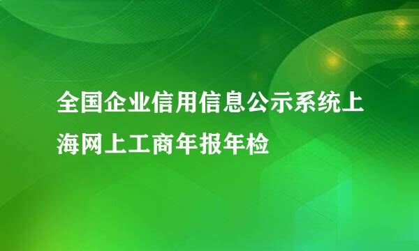 全国企业信用信息公示系统上海网上工商年报年检