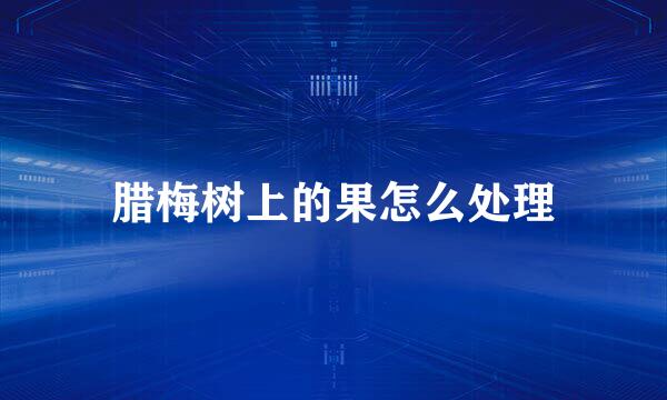 腊梅树上的果怎么处理