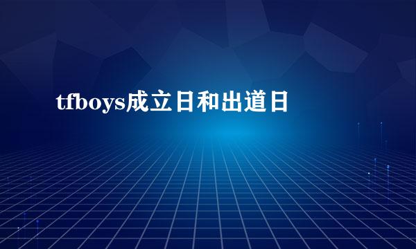 tfboys成立日和出道日