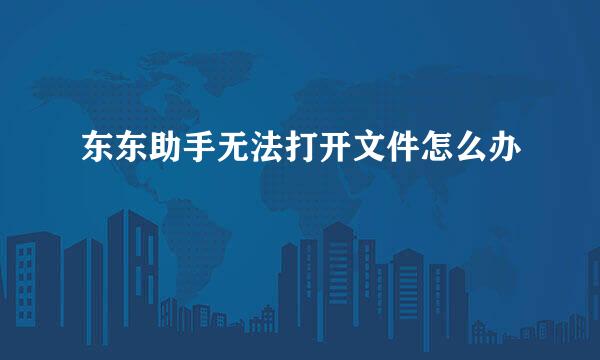 东东助手无法打开文件怎么办
