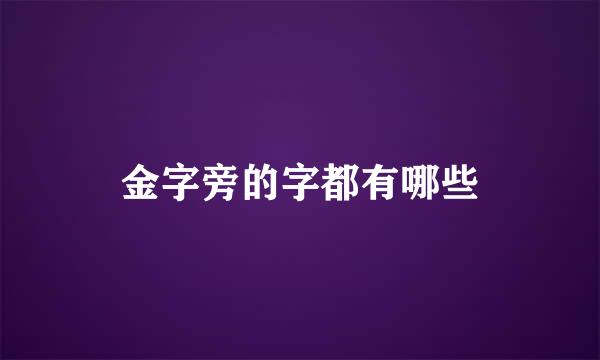 金字旁的字都有哪些