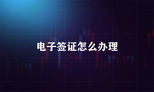 电子签证怎么办理