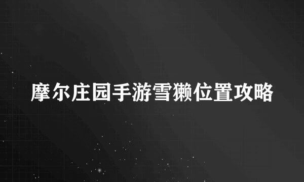 摩尔庄园手游雪獭位置攻略