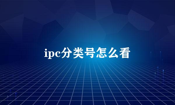 ipc分类号怎么看