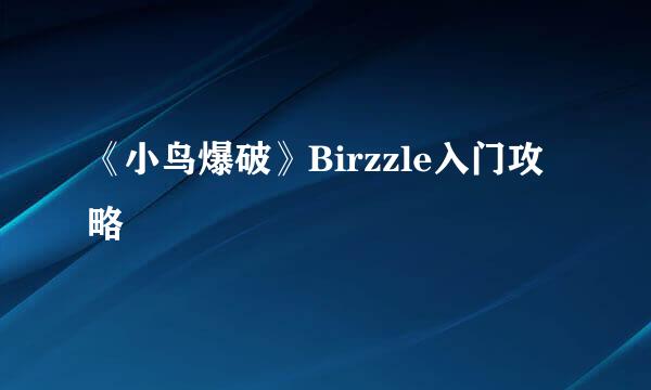 《小鸟爆破》Birzzle入门攻略