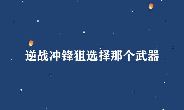 逆战冲锋狙选择那个武器