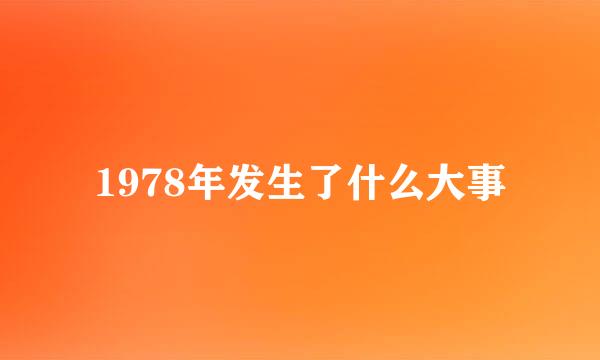1978年发生了什么大事