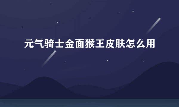 元气骑士金面猴王皮肤怎么用
