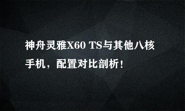神舟灵雅X60 TS与其他八核手机，配置对比剖析！