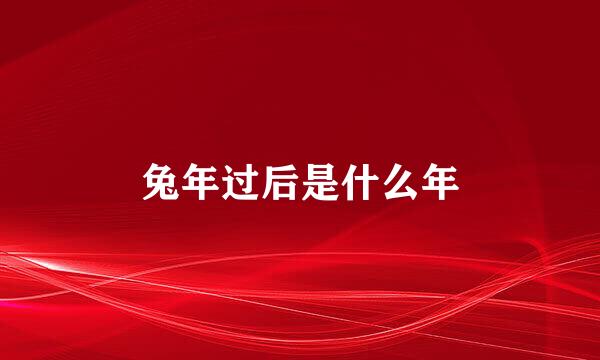 兔年过后是什么年