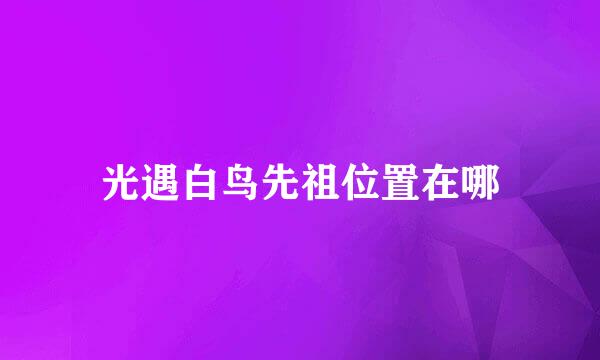 光遇白鸟先祖位置在哪