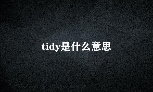 tidy是什么意思