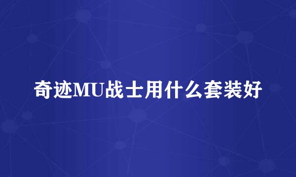 奇迹MU战士用什么套装好