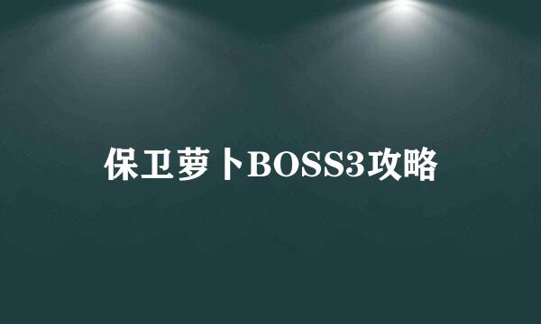 保卫萝卜BOSS3攻略