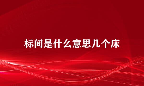 标间是什么意思几个床