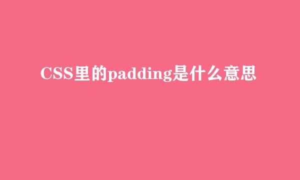 CSS里的padding是什么意思