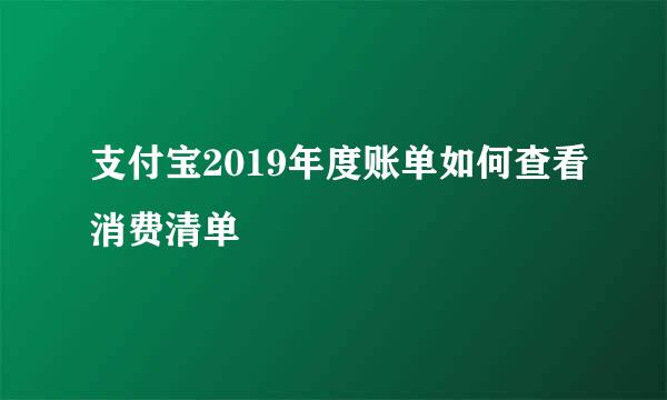 支付宝2019年度账单如何查看消费清单
