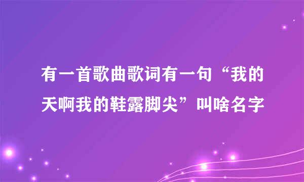 有一首歌曲歌词有一句“我的天啊我的鞋露脚尖”叫啥名字