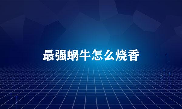 最强蜗牛怎么烧香