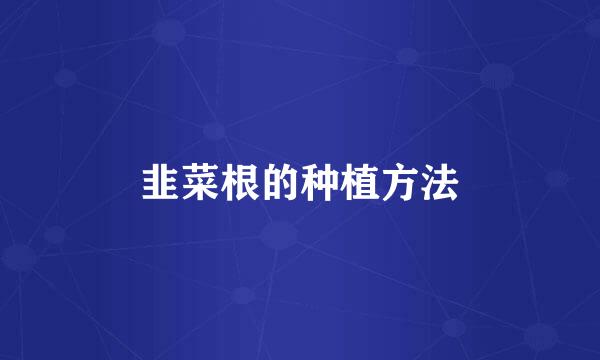 韭菜根的种植方法