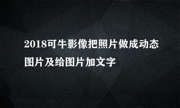 2018可牛影像把照片做成动态图片及给图片加文字