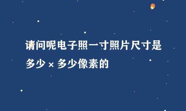 请问呢电子照一寸照片尺寸是多少×多少像素的