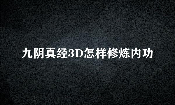 九阴真经3D怎样修炼内功