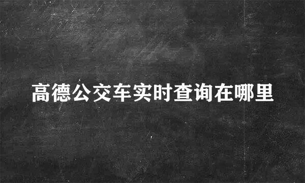 高德公交车实时查询在哪里