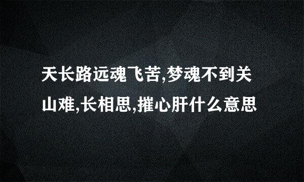 天长路远魂飞苦,梦魂不到关山难,长相思,摧心肝什么意思