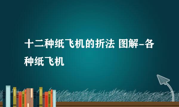 十二种纸飞机的折法 图解-各种纸飞机