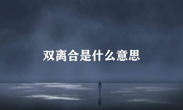 双离合是什么意思
