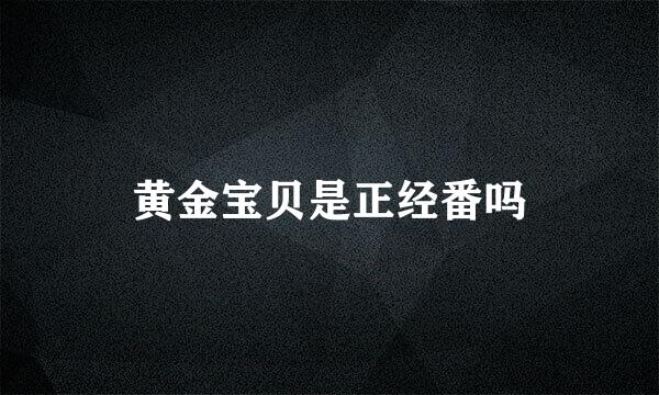 黄金宝贝是正经番吗