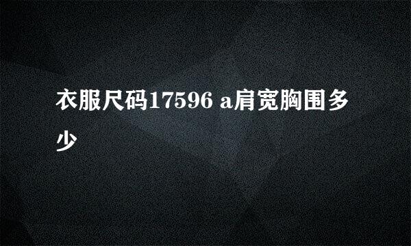 衣服尺码17596 a肩宽胸围多少